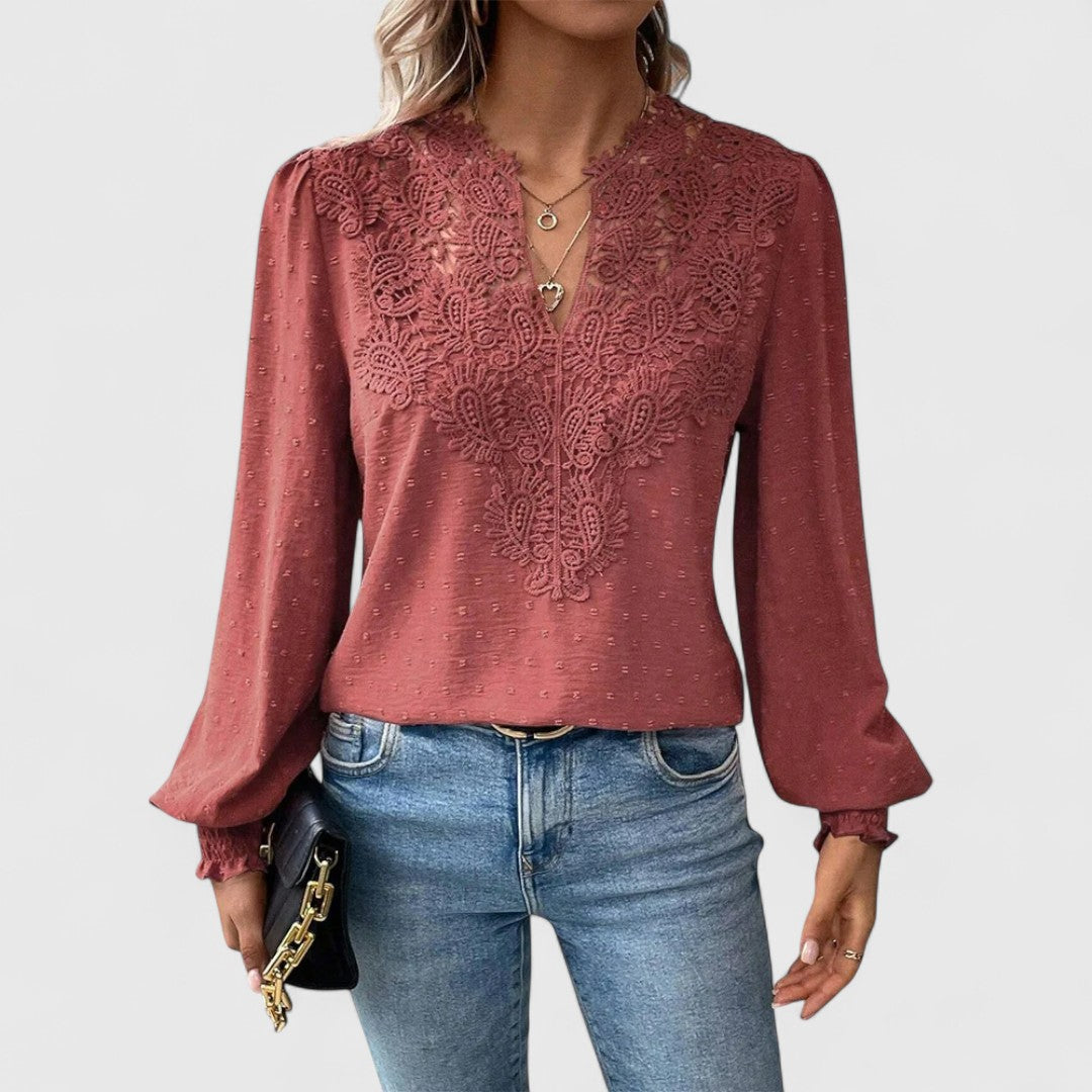 Falkenberg™ | Bluse med V-udskæring